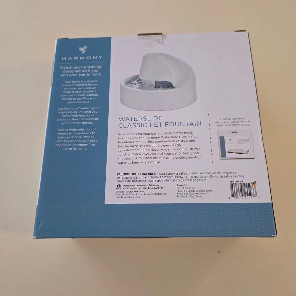 Harmony Waterslide Classic Pet Fountain - Opened box - Picture 4 of 9